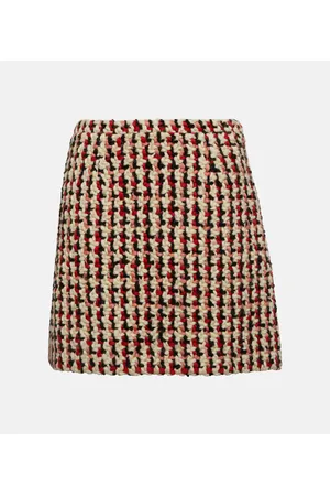 Etro Checked wool-blend tweed miniskirt