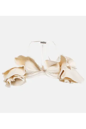 Jacquemus La BrassiÃ¨re Artichaut cotton crop top
