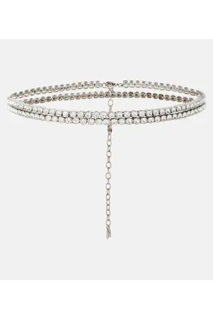 Amina Muaddi Crystal-embellished waist chain