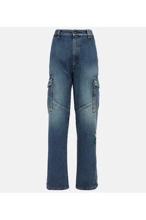 Alessandra Rich Sequin-embellished flared jeans