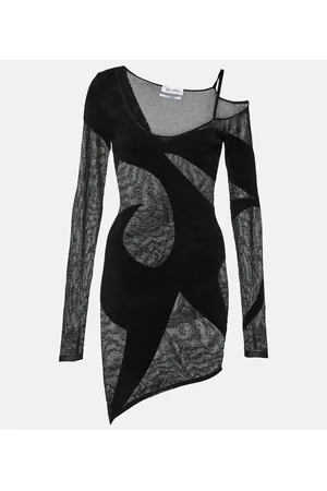 The Attico Asymmetric chiffon minidress
