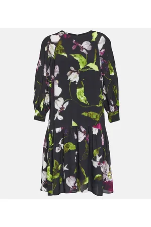 Erdem Floral crÃªpe minidress