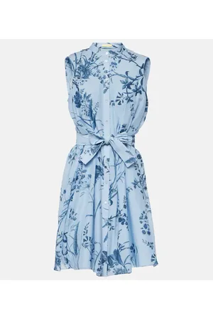 Erdem Printed cotton silk voile minidress