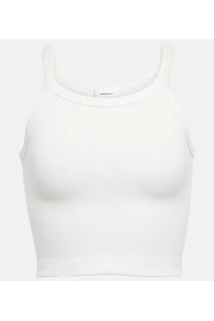 WARDROBE.NYC X Hailey Bieber HB cropped cotton-blend tank top