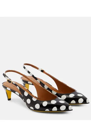 Marni Polka-dot patent leather slingback pumps