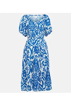 Velvet Madilyn printed cotton midi dress
