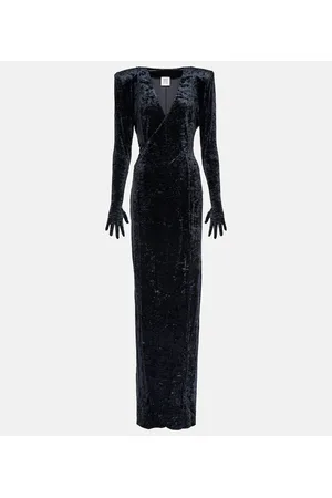 Vetements Diva gloves velvet maxi dress
