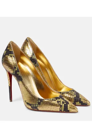 Christian Louboutin Kate 100 snake-print leather pumps