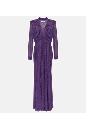 Self-Portrait Embellished mesh maxi dress