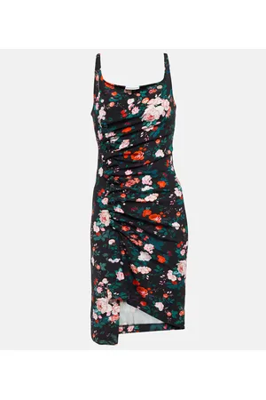 Paco rabanne Floral ruched jersey minidress