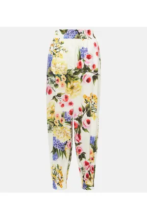 Dolce & Gabbana Floral cotton poplin tapered pants