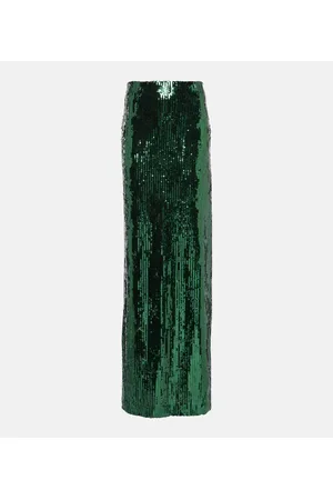 GALVAN Beating Heart sequined maxi skirt
