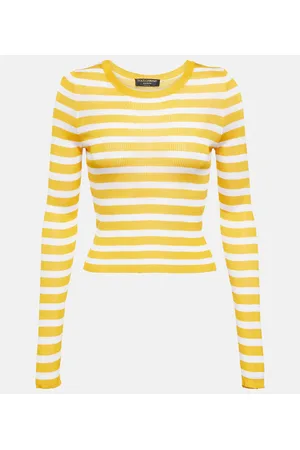 Dolce & Gabbana Portofino ribbed-knit striped top