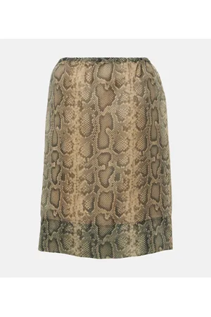 Sportmax Desio snake-effect organza midi skirt