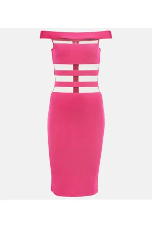 Balmain Off-shoulder mesh-paneled minidress