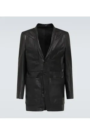 Rick Owens Lido single-breasted leather blazer