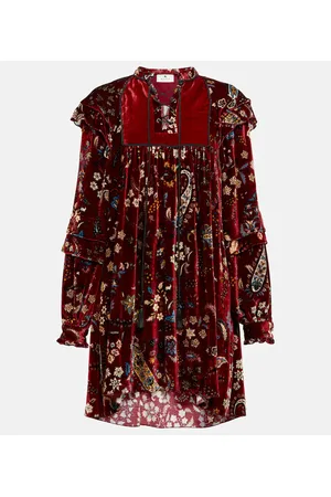 Etro Paisley velvet minidress