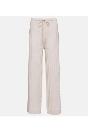 Totême Cable-knit wool-blend wide-leg pants