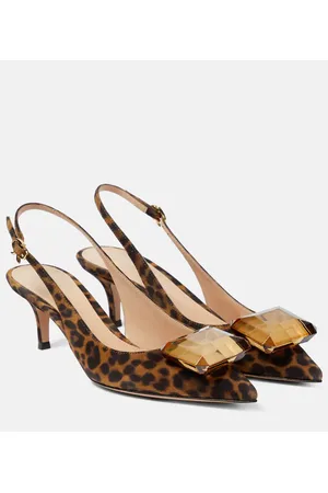 Gianvito Rossi Jaipur embellished suede slingback pumps