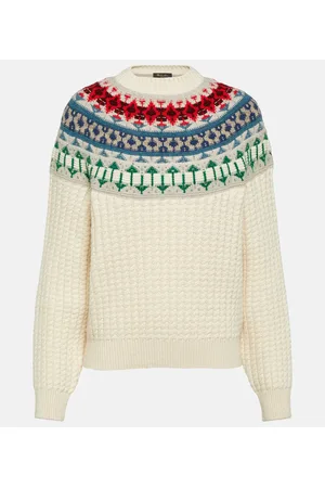 Loro Piana Intarsia cashmere mockneck sweater