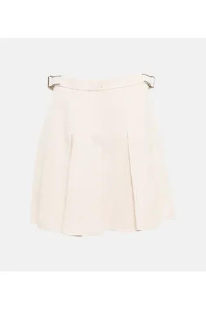 Brunello Cucinelli Pleated linen blend skirt