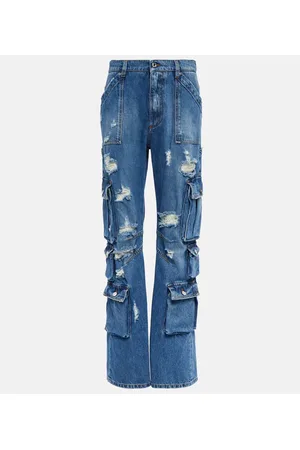 Dolce & Gabbana Distressed high-rise straight jeans