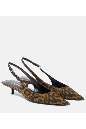 Saint Laurent Cherish 30 leopard-print slingback pumps