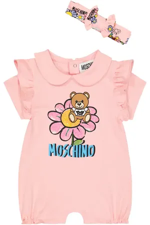 Moschino Baby cotton-blend bodysuit and headband set