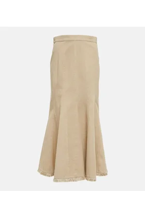 Max Mara Pleated high-rise cotton midi skirt