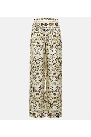 Tory Burch Printed silk wide-leg pants