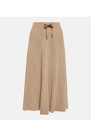 Brunello Cucinelli High-rise cotton midi skirt