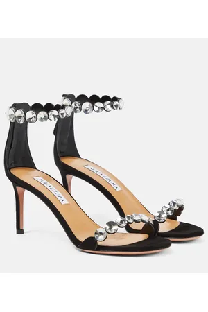 Aquazzura Maxi-Tequila 75 embellished suede sandals