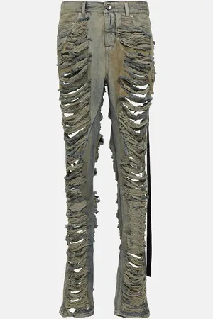 Rick Owens DRKSHDW distressed low-rise jeans