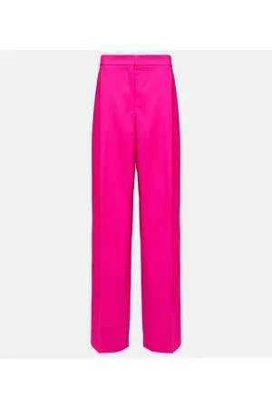 Oscar de la Renta Pleated high-rise wool and mohair pants