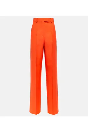 VALENTINO Wool and silk high-rise straight pants