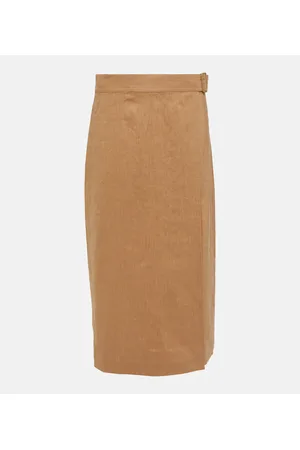 Vince Buckle linen-blend wrap skirt