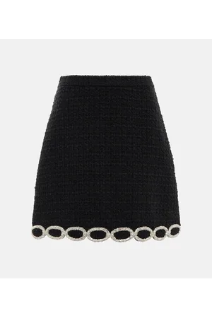 VALENTINO Embellished tweed miniskirt