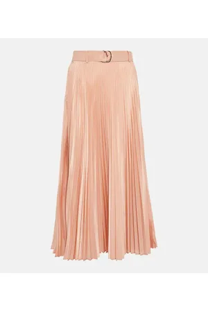 Max Mara Pleated silk-blend midi skirt