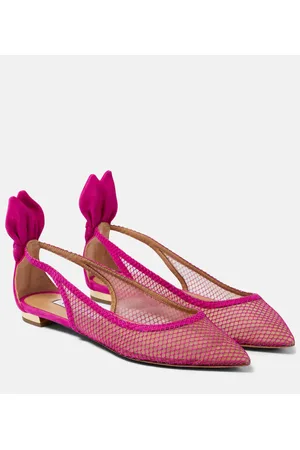 Aquazzura Bow tie mesh ballet flats