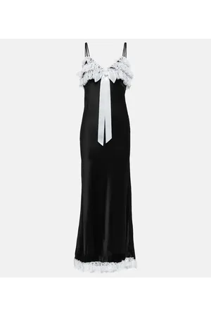 RODARTE Lace-trimmed silk maxi dress
