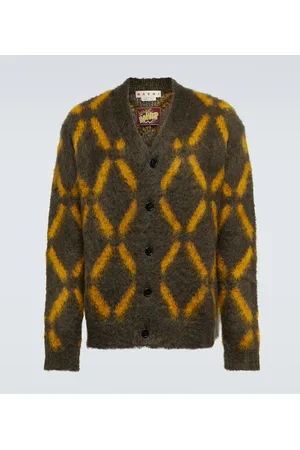 Marni Intarsia mohair-blend cardigan