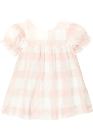 Tartine Et Chocolat Baby checked broderie anglaise dress