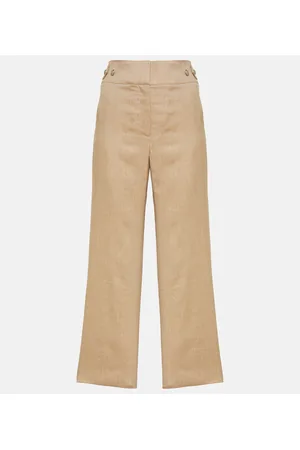 VERONICA BEARD Aubrie linen-blend cropped pants