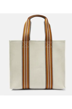 Loro Piana The Suitcase Stripe Medium canvas tote bag
