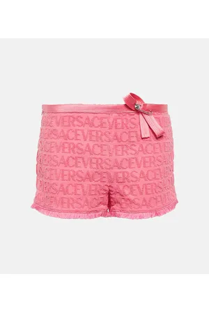 VERSACE X Dua Lipa Allover cotton terry shorts