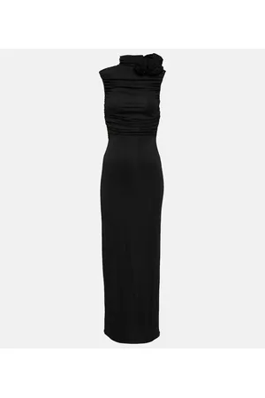 MAGDA BUTRYM Floral-appliquÃ© ruched maxi dress