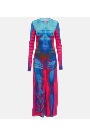 Y / PROJECT X Jean Paul Gaultier Body Morph mesh maxi dress