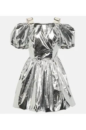 Simone Rocha Puff-sleeve metallic minidress