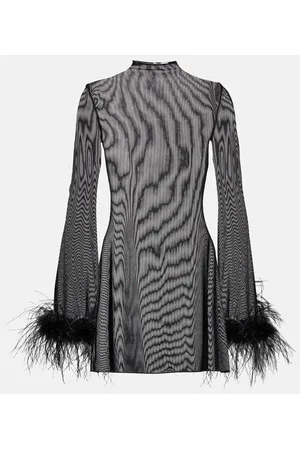 Oseree OsÃ©ree Feather-trimmed minidress