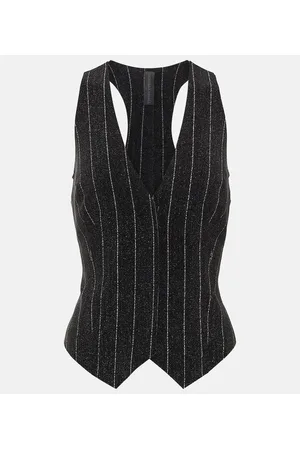 Norma Kamali Chalk stripe racerback vest